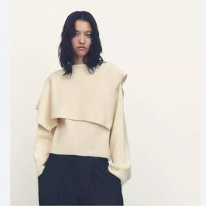 NEW Zara Cape Collar Knit Sweater